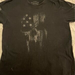 Grunt style t shirt American flag patriotic skull pattern  xl